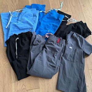 5 figs scrub pants and 1 shirt